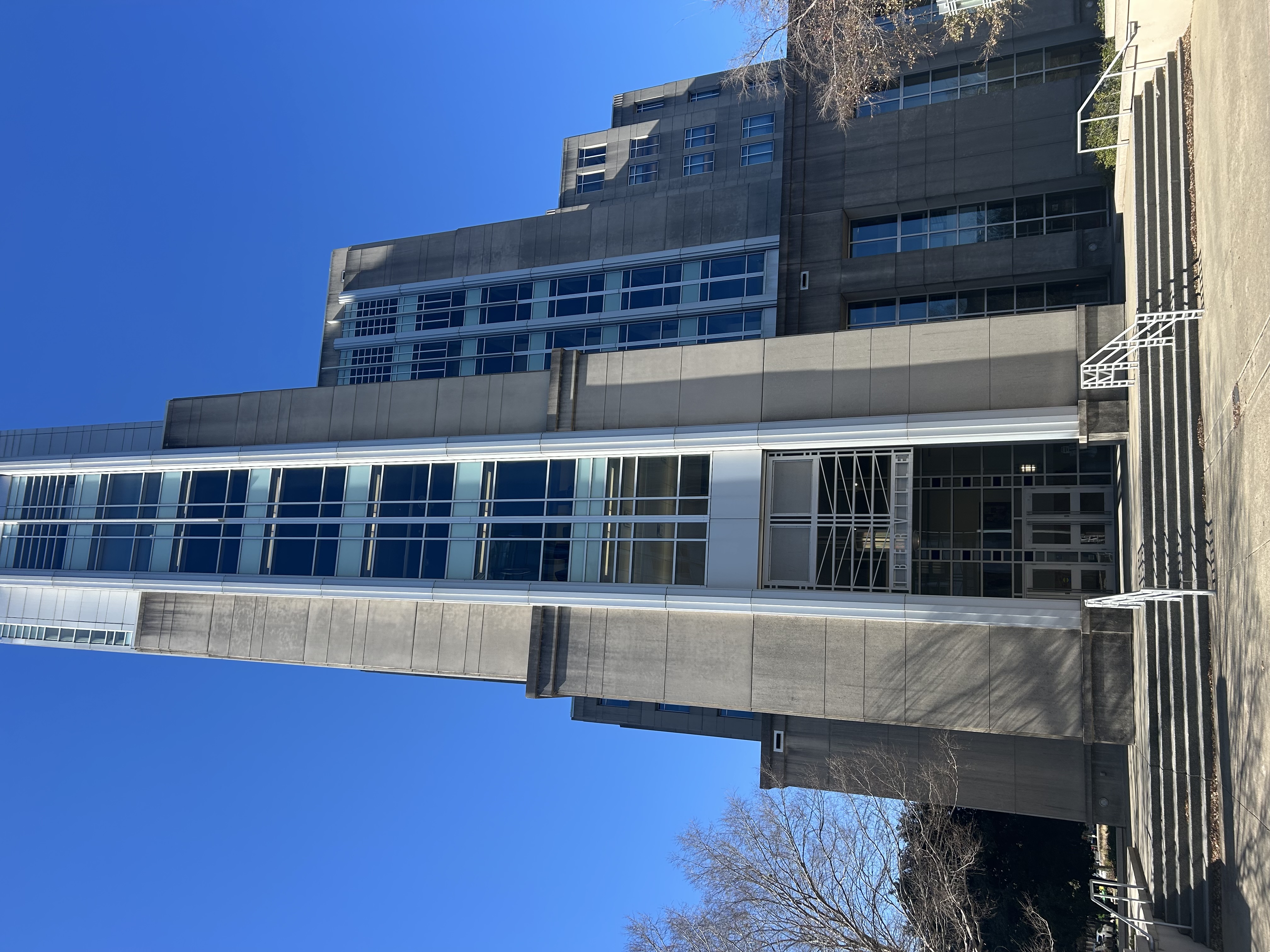 A photo of the main entrance of the Iberville Building.